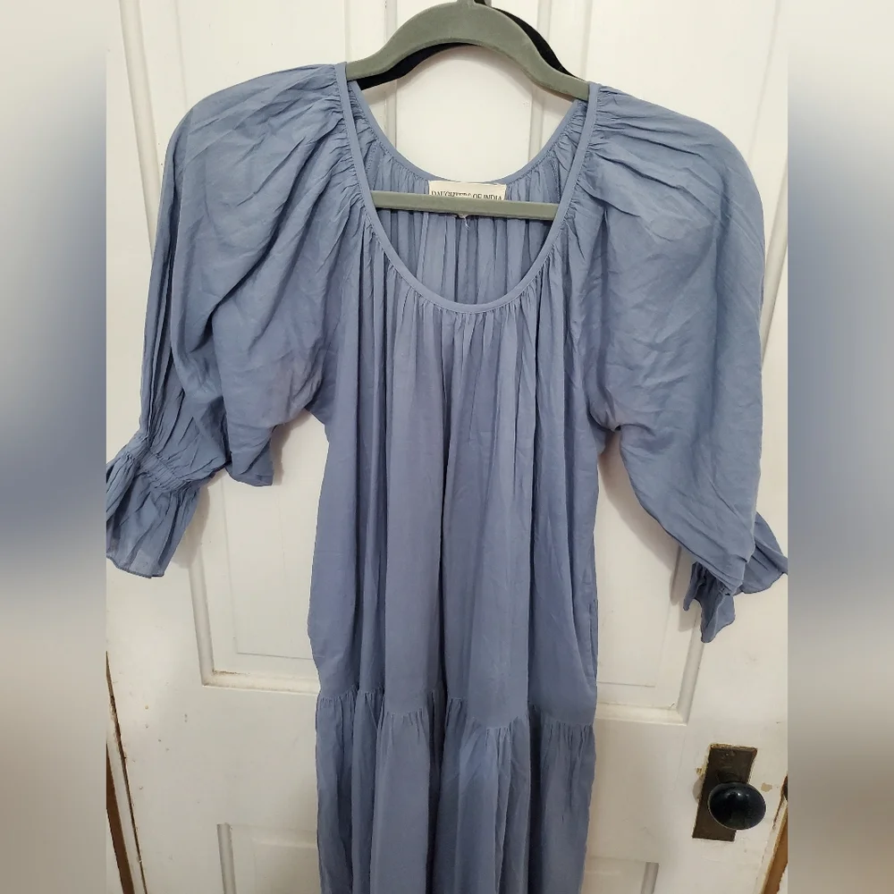 Daughters Of India Sahana Gown - Blue Lagoon - Picture 10 of 11